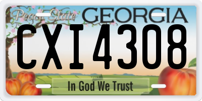 GA license plate CXI4308