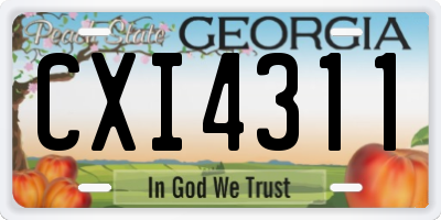 GA license plate CXI4311