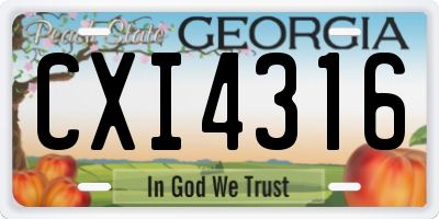 GA license plate CXI4316