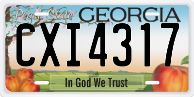 GA license plate CXI4317