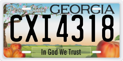 GA license plate CXI4318