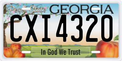 GA license plate CXI4320