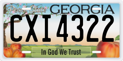 GA license plate CXI4322