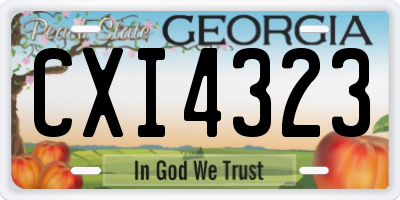 GA license plate CXI4323
