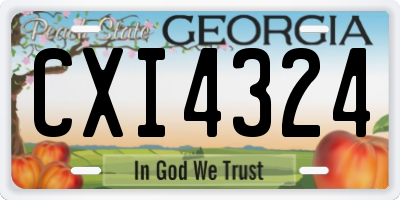 GA license plate CXI4324