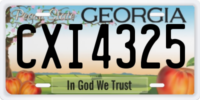 GA license plate CXI4325