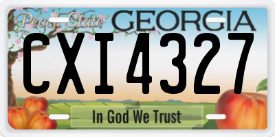 GA license plate CXI4327