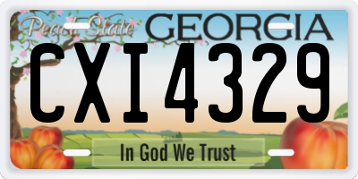 GA license plate CXI4329