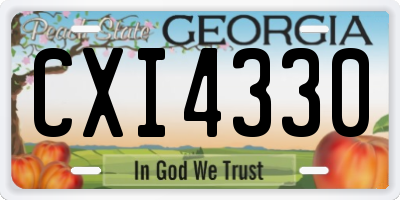 GA license plate CXI4330