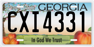 GA license plate CXI4331