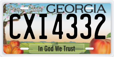 GA license plate CXI4332