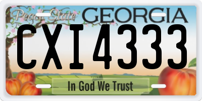 GA license plate CXI4333