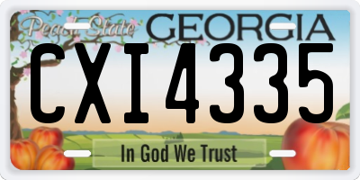GA license plate CXI4335