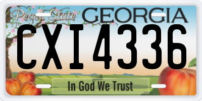 GA license plate CXI4336