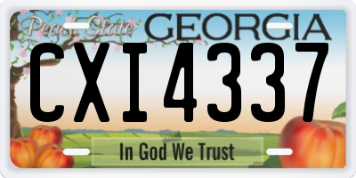 GA license plate CXI4337