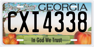 GA license plate CXI4338