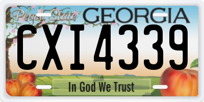 GA license plate CXI4339