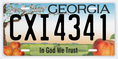 GA license plate CXI4341