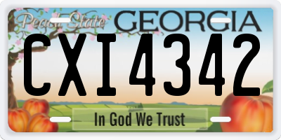 GA license plate CXI4342