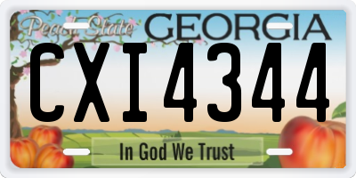GA license plate CXI4344