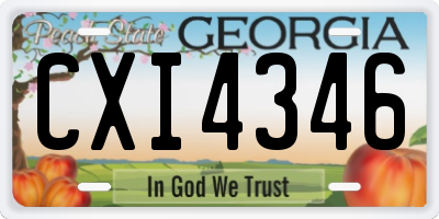 GA license plate CXI4346