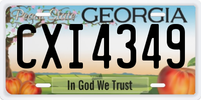GA license plate CXI4349