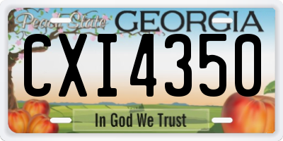 GA license plate CXI4350