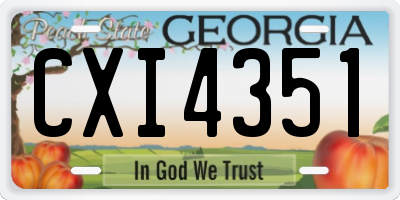 GA license plate CXI4351