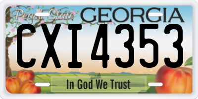 GA license plate CXI4353