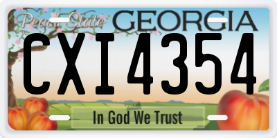 GA license plate CXI4354