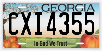 GA license plate CXI4355