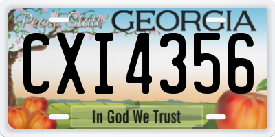 GA license plate CXI4356