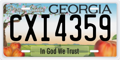GA license plate CXI4359