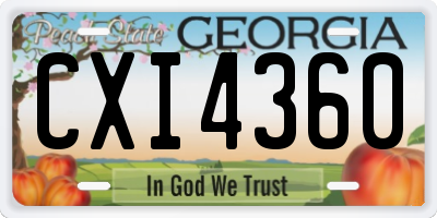 GA license plate CXI4360