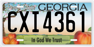GA license plate CXI4361