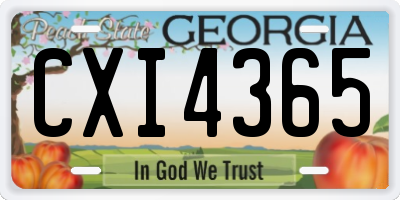 GA license plate CXI4365