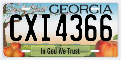 GA license plate CXI4366