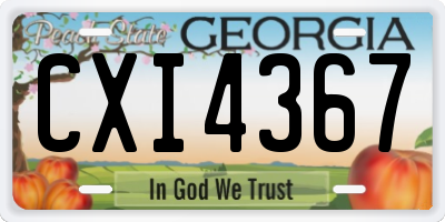 GA license plate CXI4367