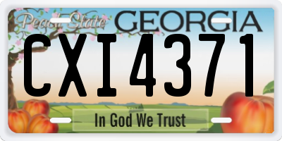 GA license plate CXI4371