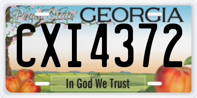 GA license plate CXI4372