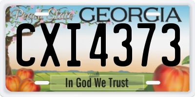 GA license plate CXI4373