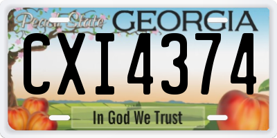 GA license plate CXI4374