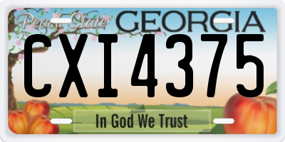 GA license plate CXI4375