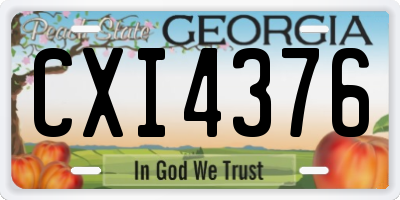 GA license plate CXI4376