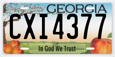 GA license plate CXI4377