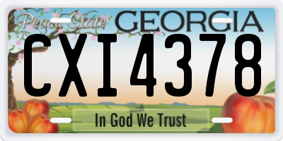 GA license plate CXI4378