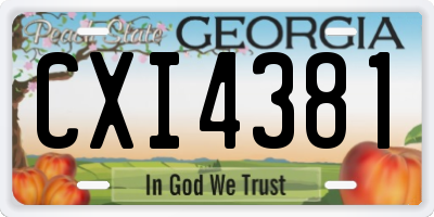 GA license plate CXI4381
