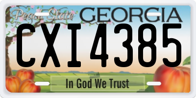 GA license plate CXI4385