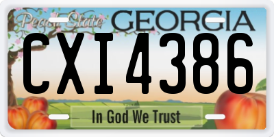 GA license plate CXI4386