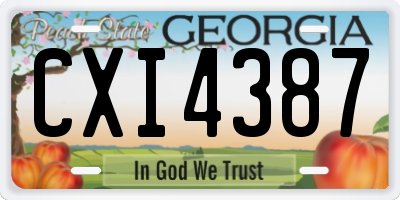 GA license plate CXI4387